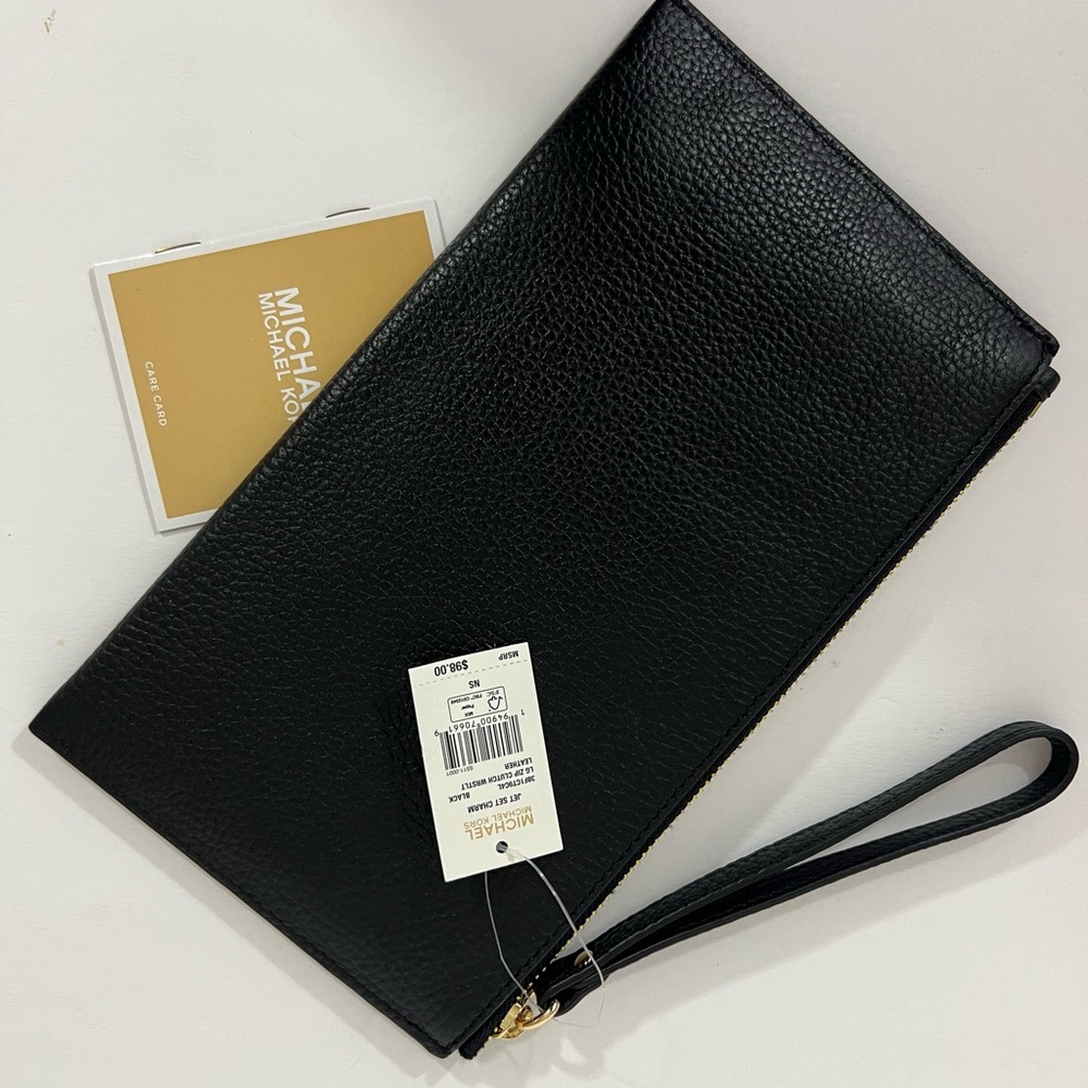 NWT MICHAEL KORS LARGE ZIP CHARM CLUTCH WRISTLET - Picture 6 of 10